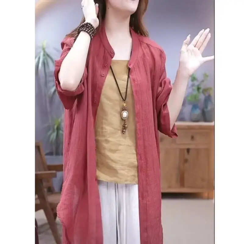 Women's Purple Long Sleeve Shirt with Hip Covering Outerwear Set — feature 6