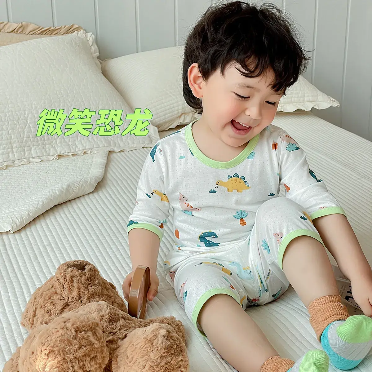 2023 Kids Cartoon Pajamas Summer Set - Image 2