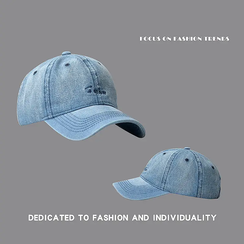 Men's Blue Denim Cowboy Cap with "Jesters" Embroidery — feature 4