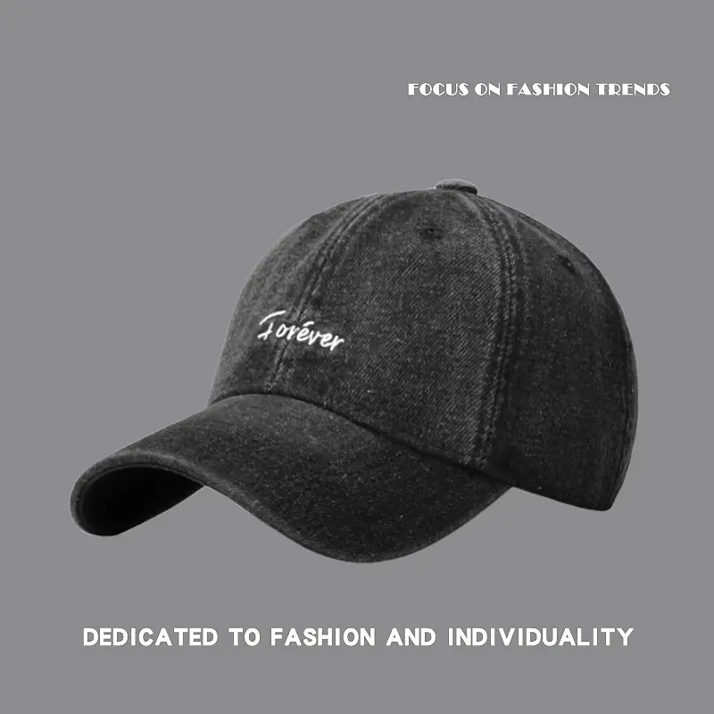 Men's Blue Denim Cowboy Cap with "Jesters" Embroidery — feature 5