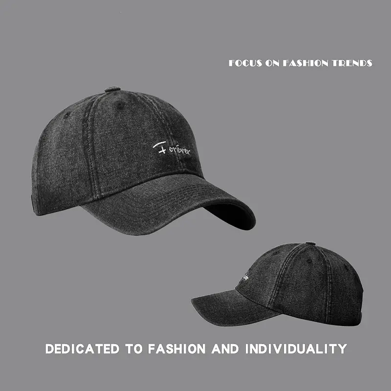 Men's Blue Denim Cowboy Cap with "Jesters" Embroidery — feature 6