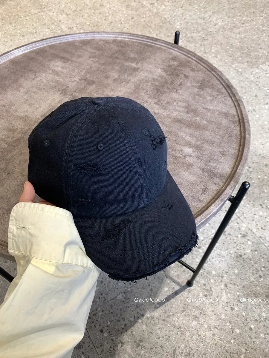 Vintage Distressed Ripped Hole Cap Women Spring Summer All-match - Image 3
