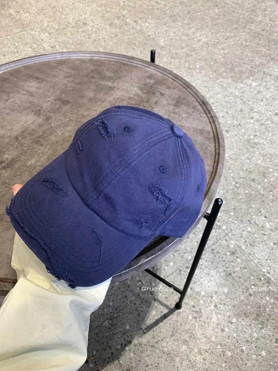 Vintage Distressed Ripped Hole Cap Women Spring Summer All-match - Image 5