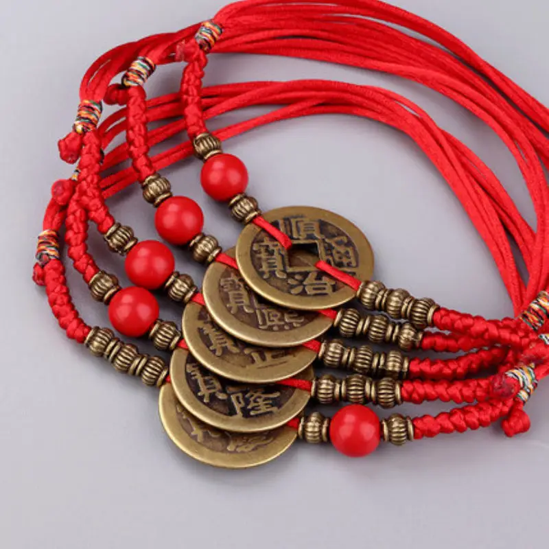 Men Women Wudi Coin Bracelet Red Rope Adjustable - Image 16