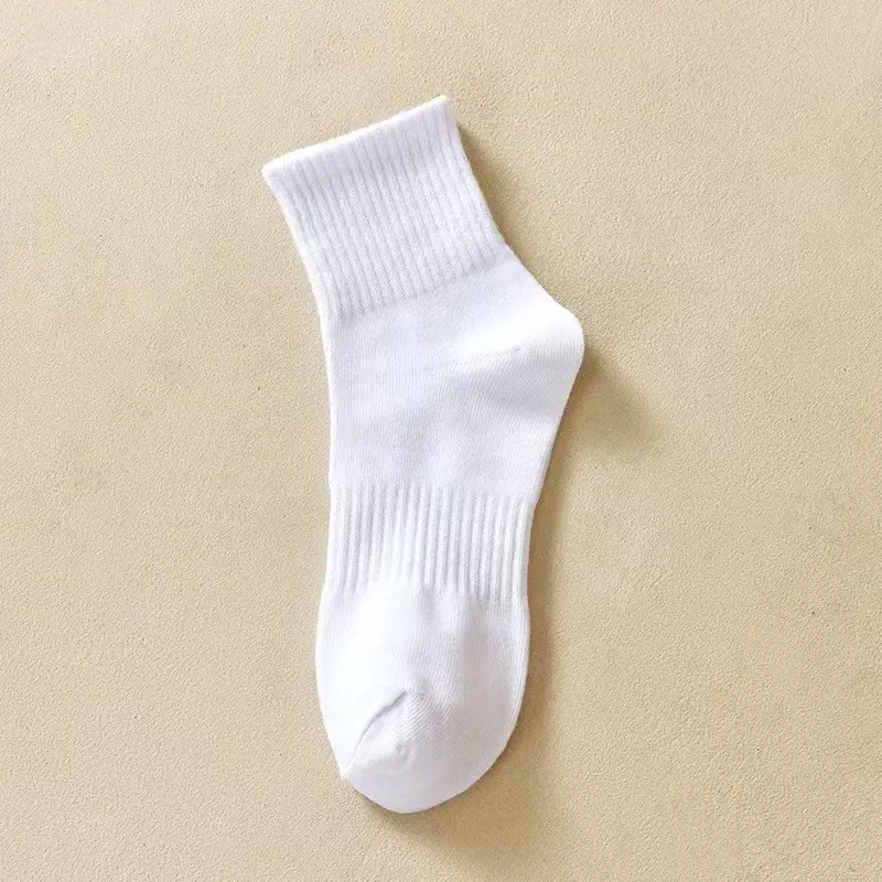 White Socks Men's Mid-Calf Socks Summer Thin Pure Cotton Deodorant Sweat-Absorbent Breathable Boys' Sports Socks Summer Socks