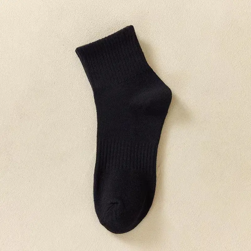 White Socks Men's Mid-Calf Socks Summer Thin Pure Cotton Deodorant Sweat-Absorbent Breathable Boys' Sports Socks Summer Socks
