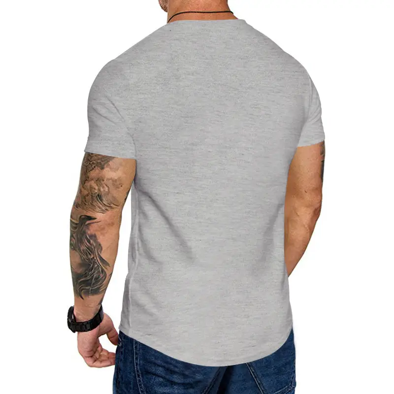 Men Grey Slim Fit T-Shirt Round Neck Short Sleeve — feature 17