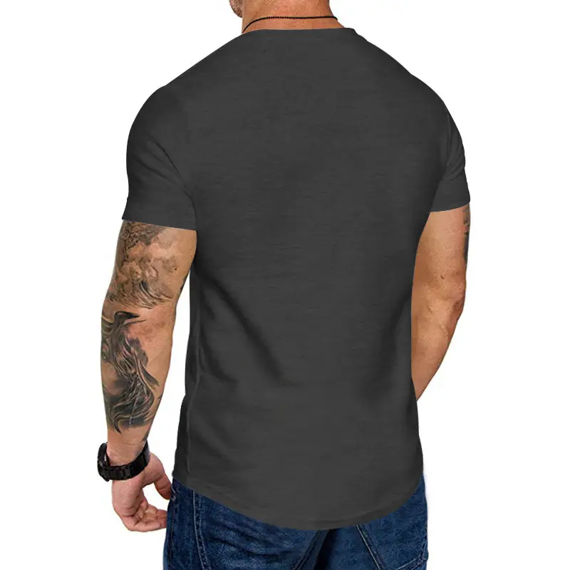 Men Grey Slim Fit T-Shirt Round Neck Short Sleeve — feature 23