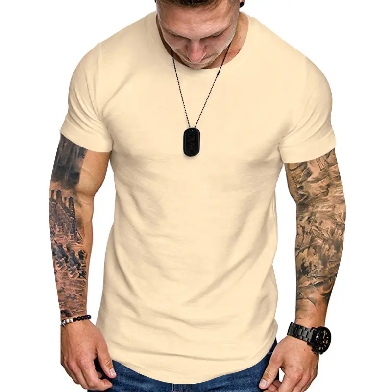 Men Grey Slim Fit T-Shirt Round Neck Short Sleeve — feature 6