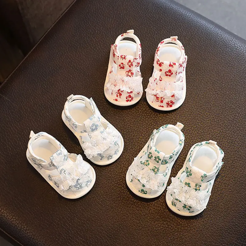 Baby Floral Sandals Soft Soled Newborn Shoes