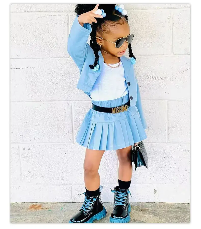 Young Girl Pink Skirted Jacket & Boots Set — feature 10