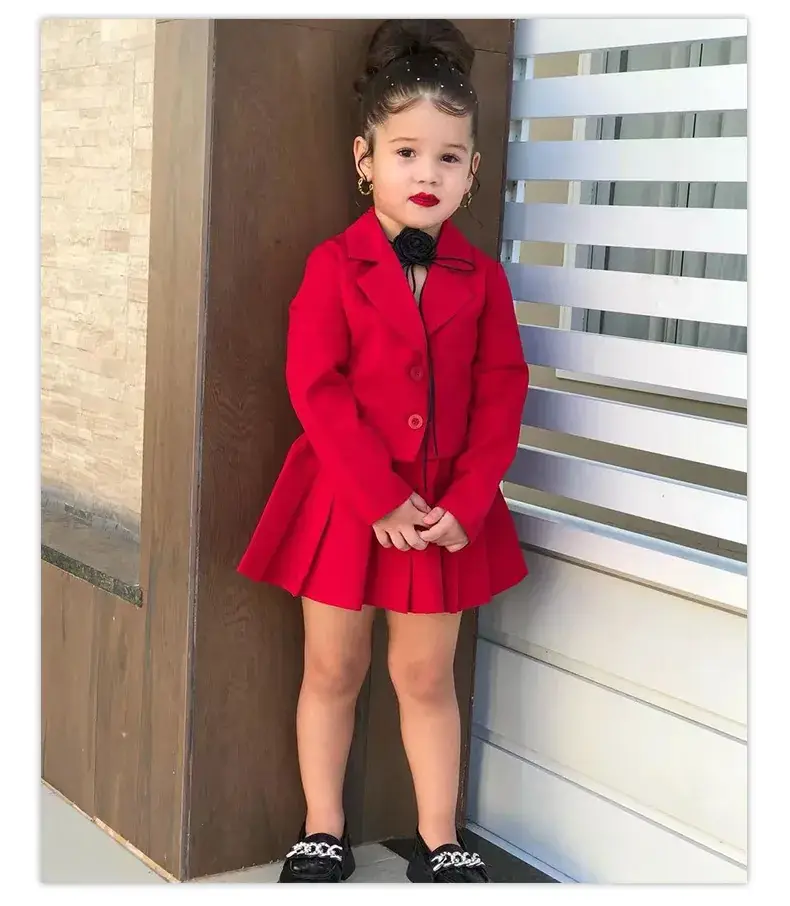Young Girl Pink Skirted Jacket & Boots Set — feature 29