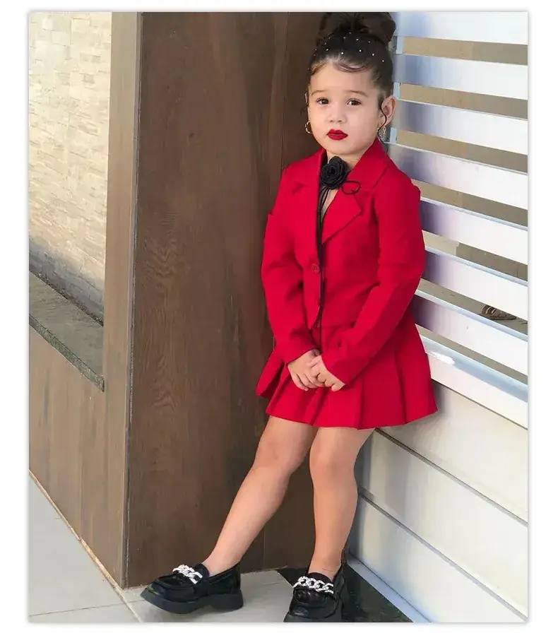 Young Girl Pink Skirted Jacket & Boots Set — feature 30