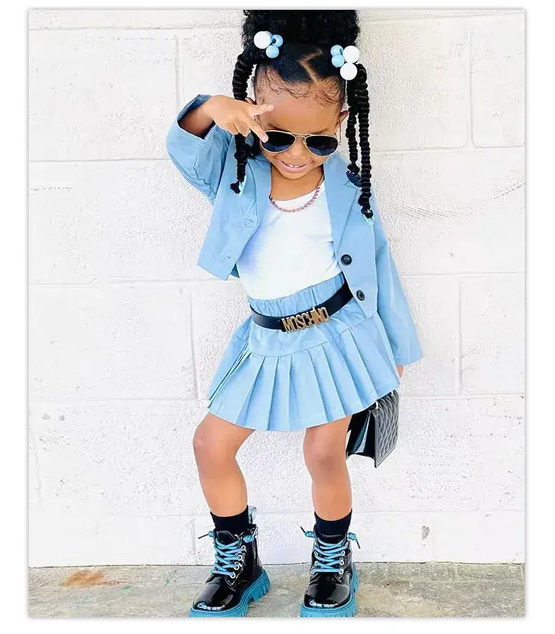 Young Girl Pink Skirted Jacket & Boots Set — feature 9