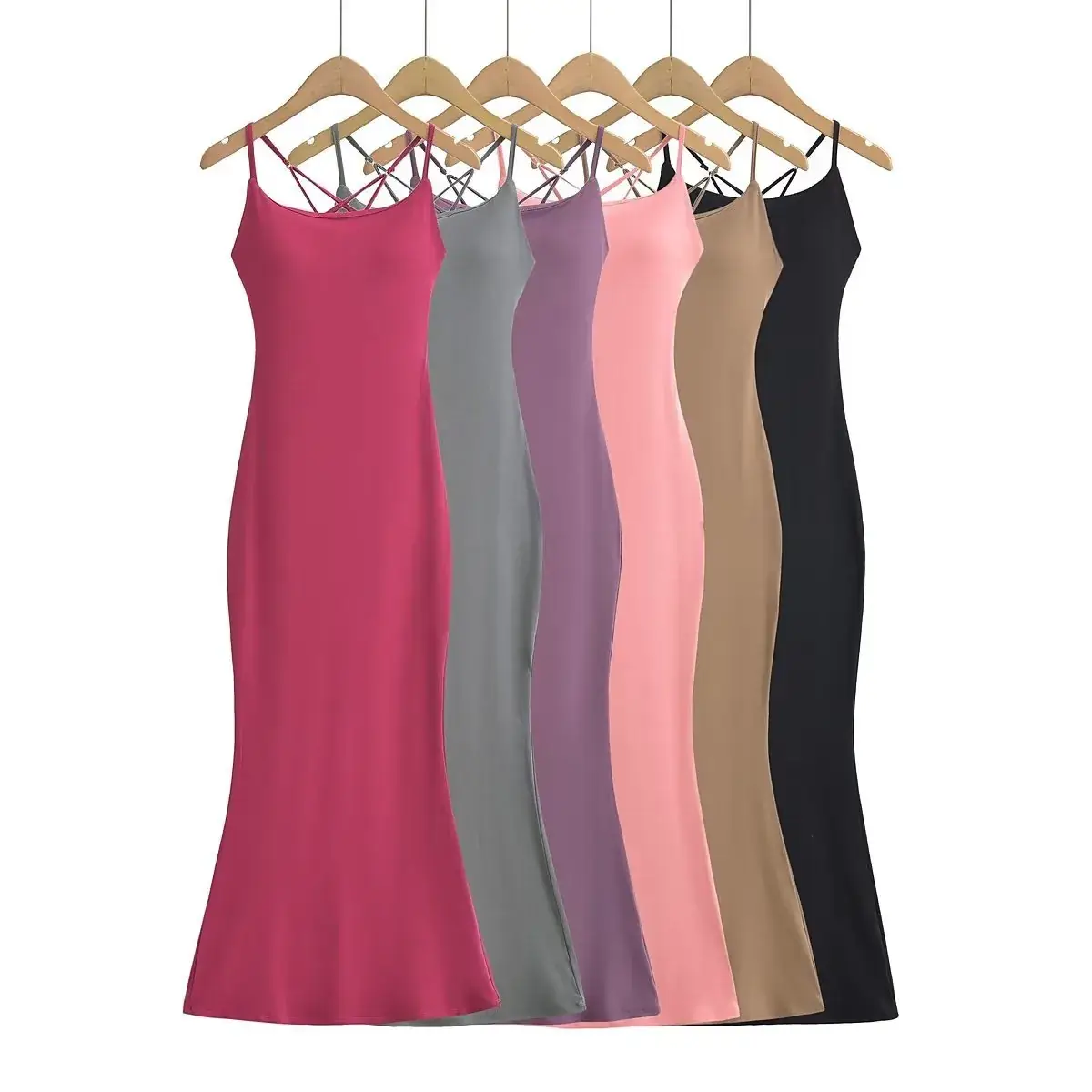 Sexy Cross Backless Dress Women Slim Fit Hip Fishtail Slip Dress - Image 7