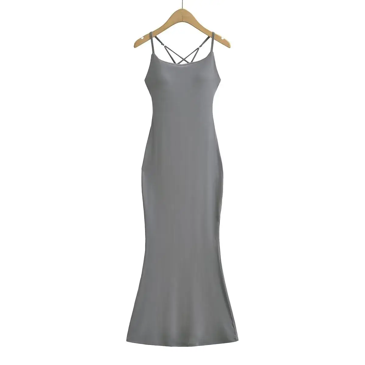 Sexy Cross Backless Dress Women Slim Fit Hip Fishtail Slip Dress - Image 3