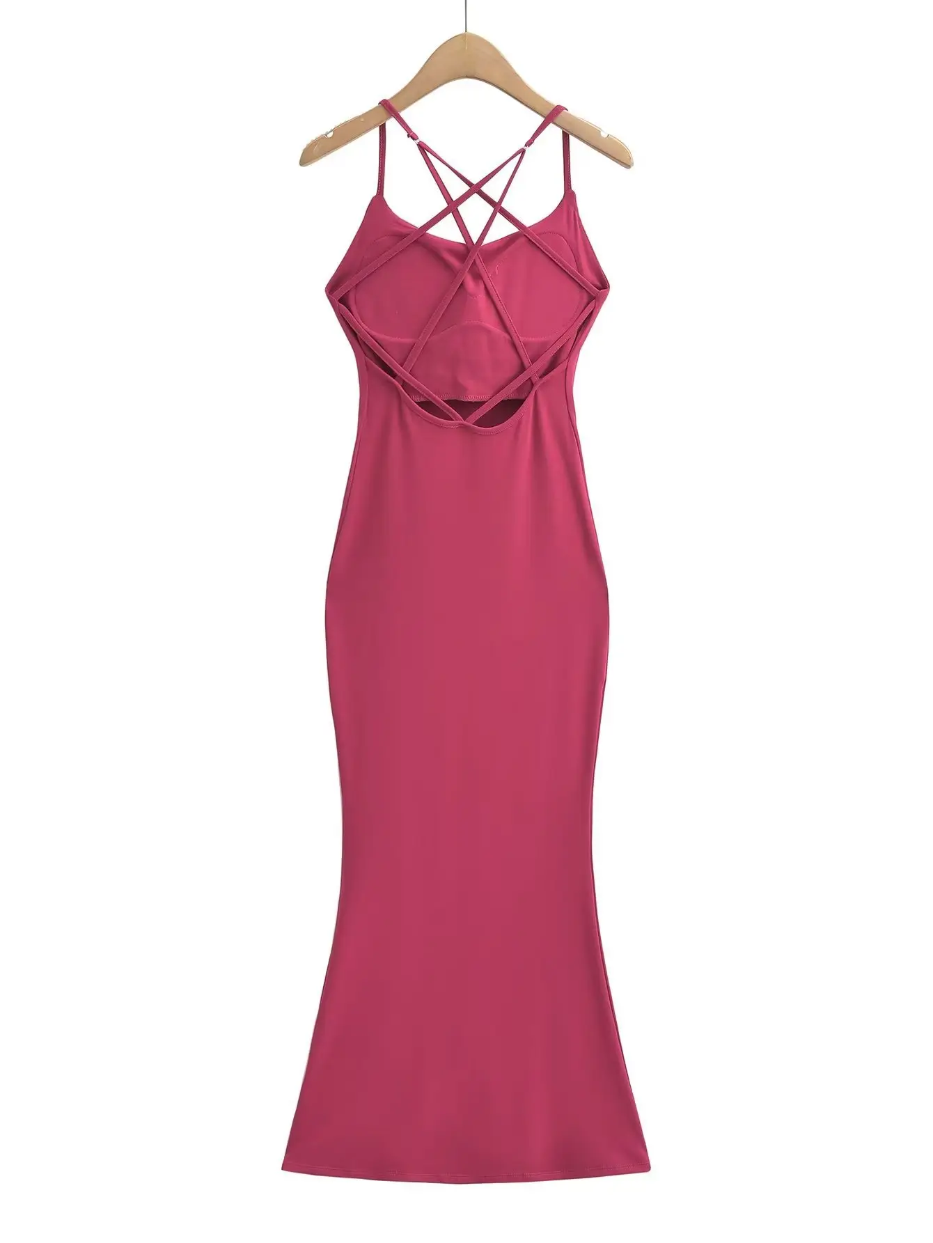 Sexy Cross Backless Dress Women Slim Fit Hip Fishtail Slip Dress — feature 2