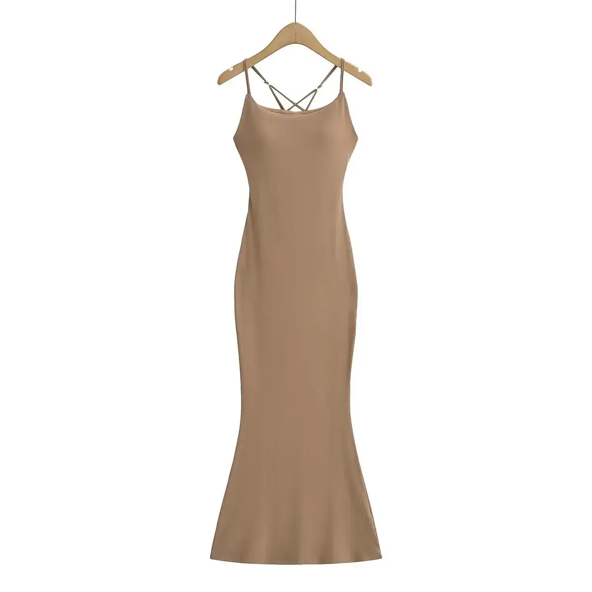 Sexy Cross Backless Dress Women Slim Fit Hip Fishtail Slip Dress - Image 2
