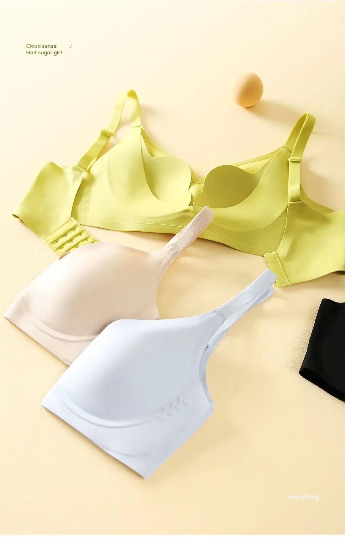 Petal Cup Small Spring White Seamless Push Up Bra — feature 7