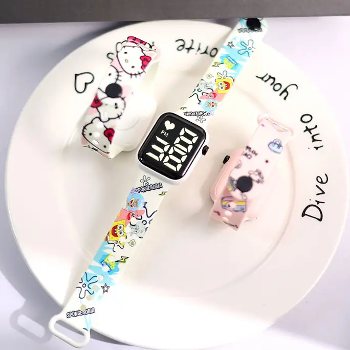 Cute Cartoon Button Led Watch for Girls Primary School Party Wear - Image 11