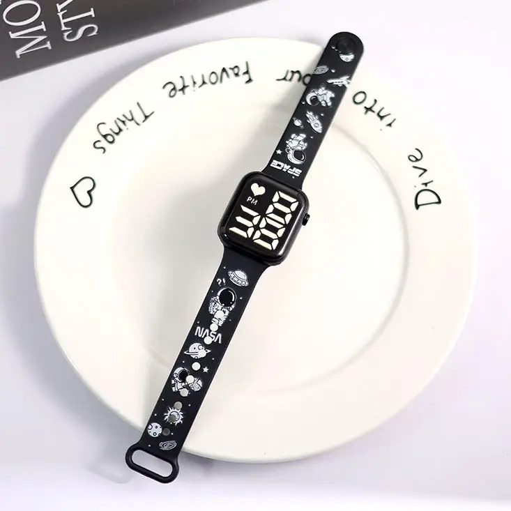 Cute Cartoon Button Led Watch for Girls Primary School Party Wear - Image 2