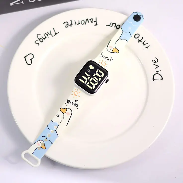 Cute Cartoon Button Led Watch for Girls Primary School Party Wear - Image 3