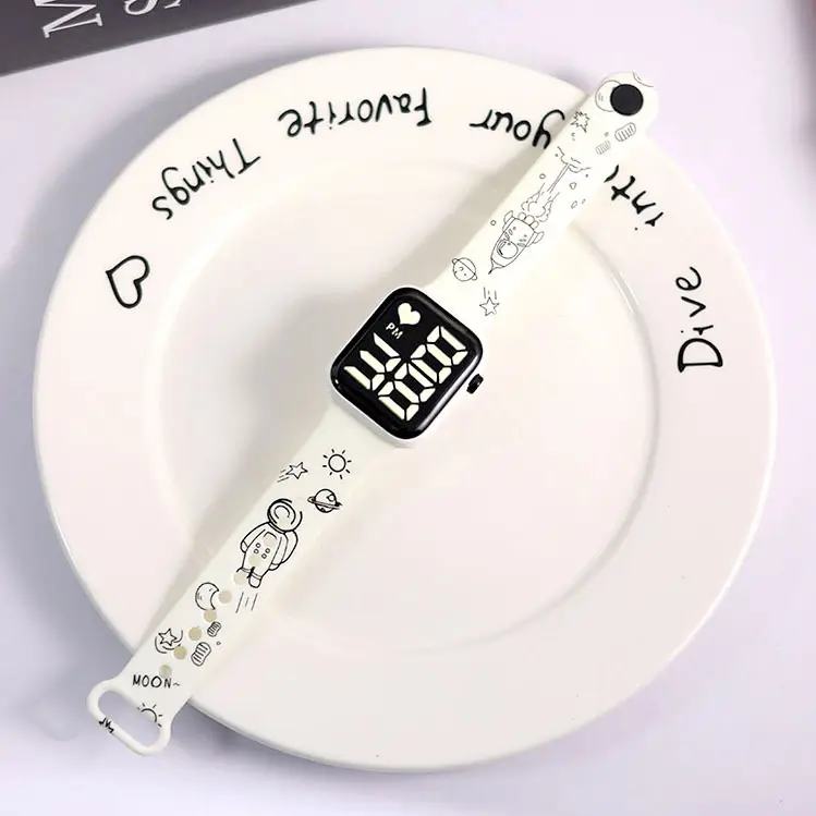 Cute Cartoon Button Led Watch for Girls Primary School Party Wear - Image 5