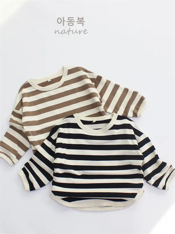 Girls Striped Long Sleeve T-Shirt A-Class Korean Style
