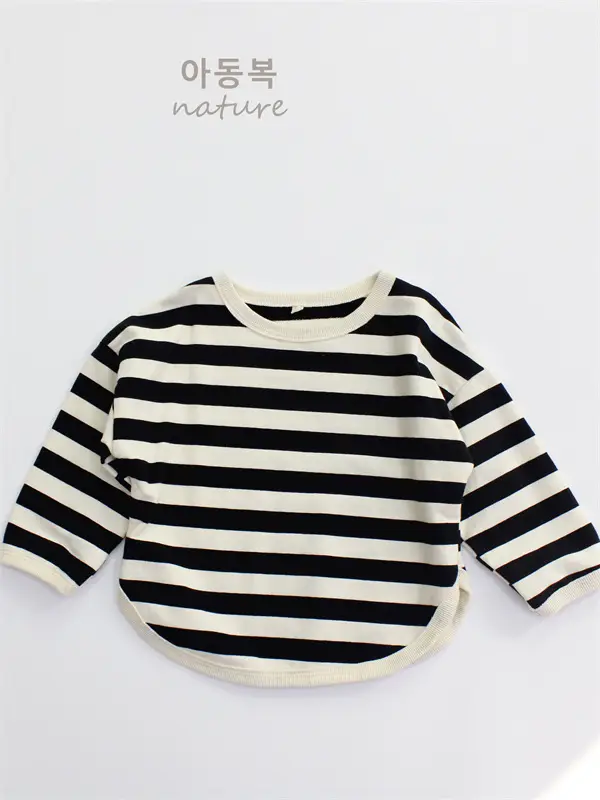 Girls Striped Long Sleeve T-Shirt A-Class Korean Style