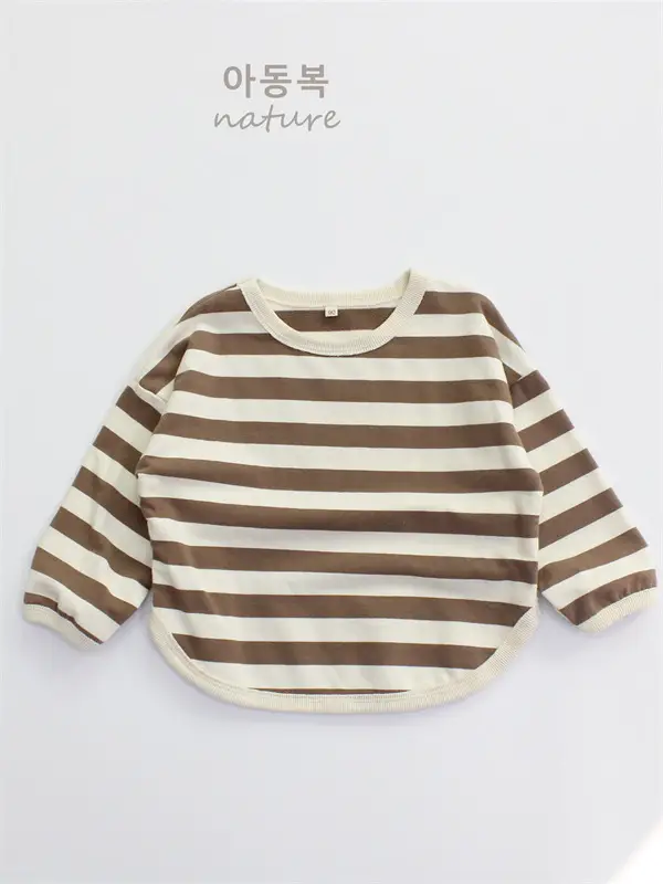 Girls Striped Long Sleeve T-Shirt A-Class Korean Style
