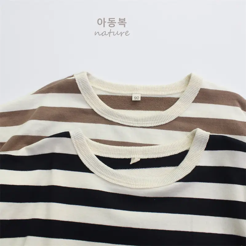 Girls Striped Long Sleeve T-Shirt A-Class Korean Style — feature 6
