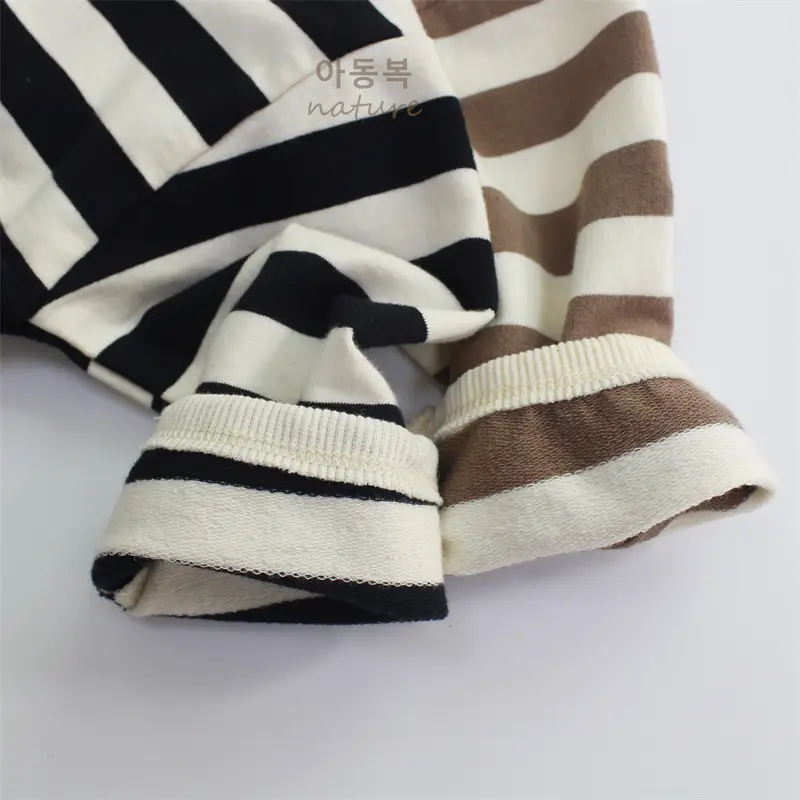 Girls Striped Long Sleeve T-Shirt A-Class Korean Style — feature 7