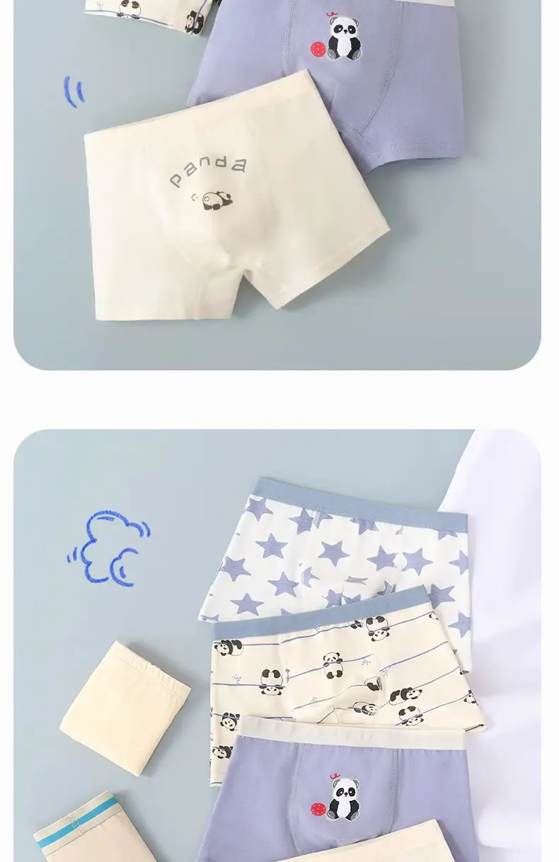 Children's Combed Cotton Boxer Shorts Spring Autumn Thin Breathable — feature 14
