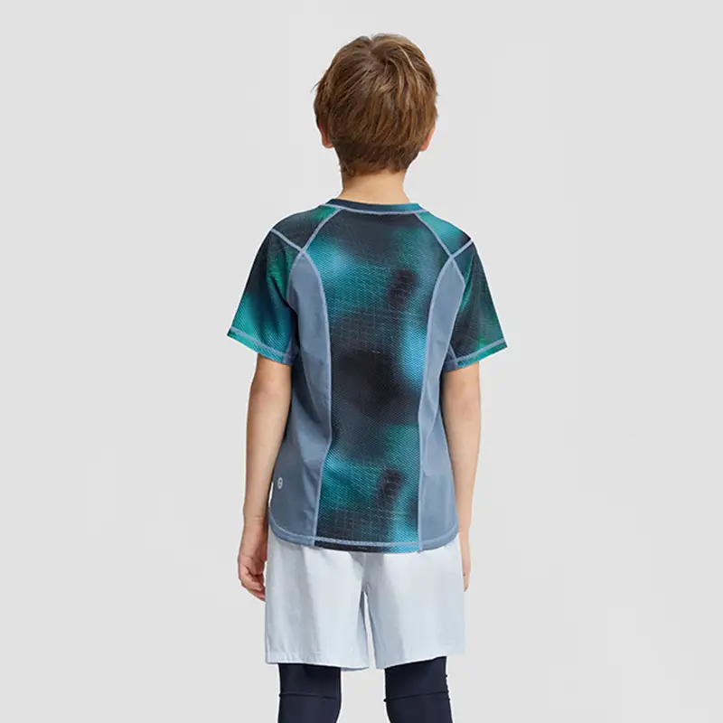 Boy Light Blue Yoga T-Shirt 2024 Summer - Image 4