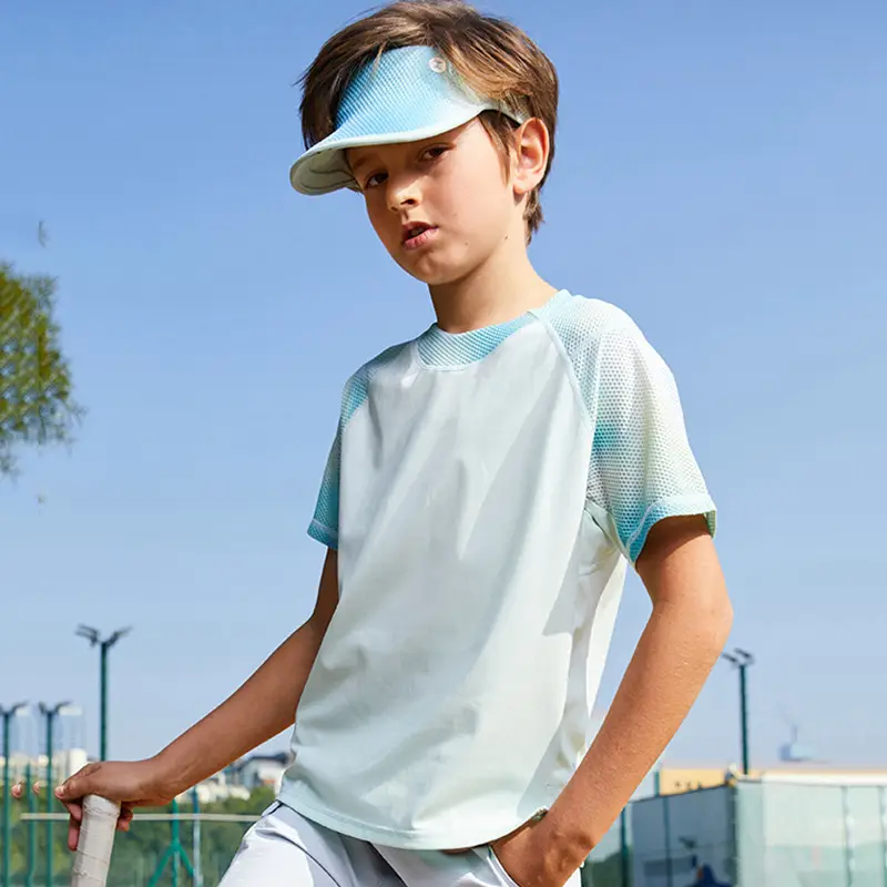 Boy Light Blue Yoga T-Shirt 2024 Summer - Image 5