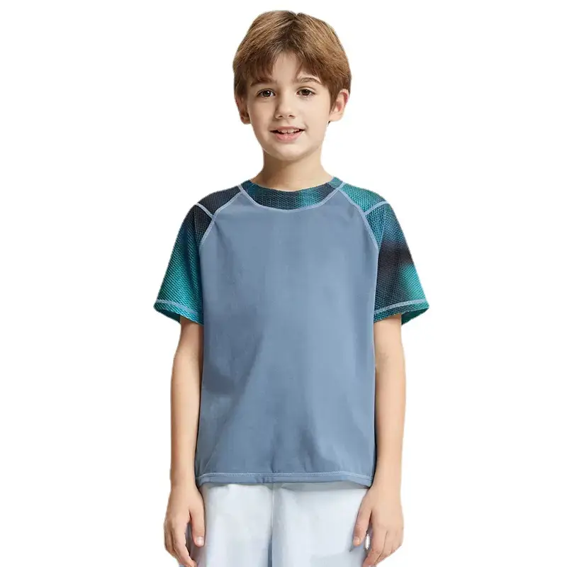 Boy Light Blue Yoga T-Shirt 2024 Summer - Image 7