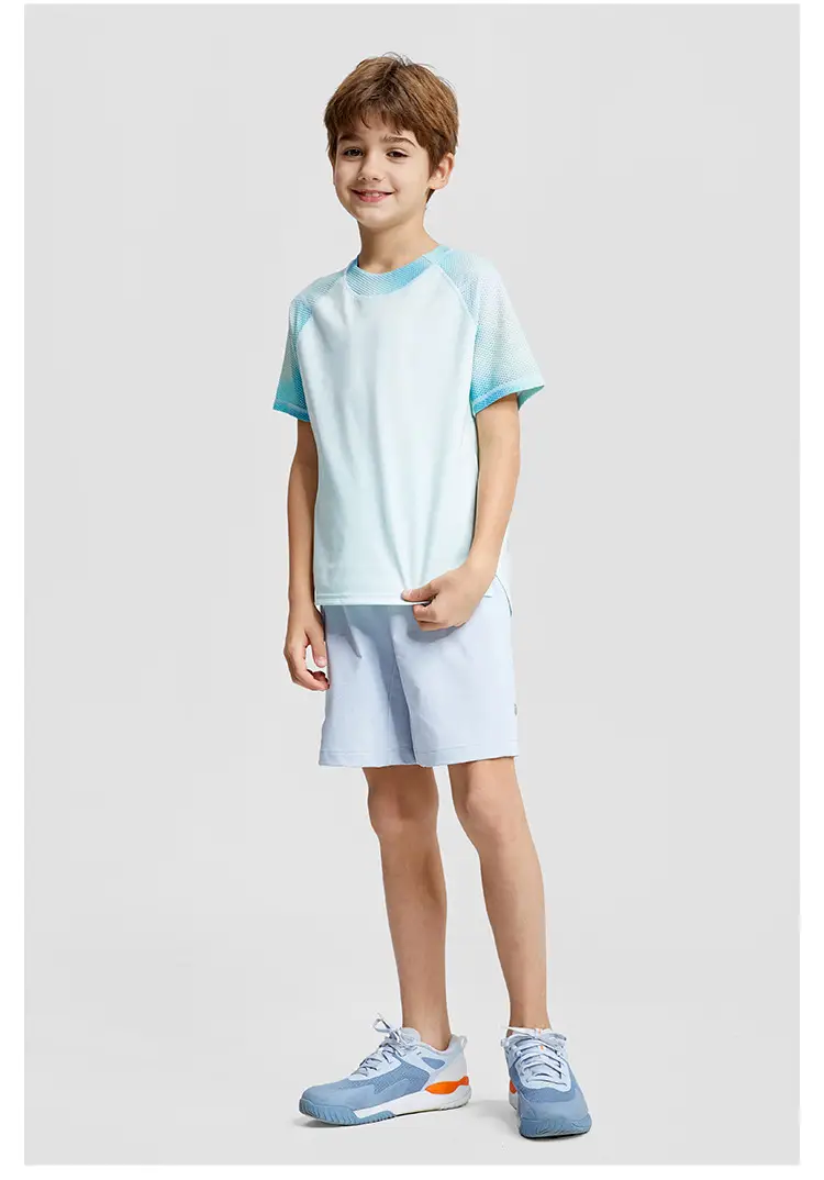 Boy Light Blue Yoga T-Shirt 2024 Summer — feature 13
