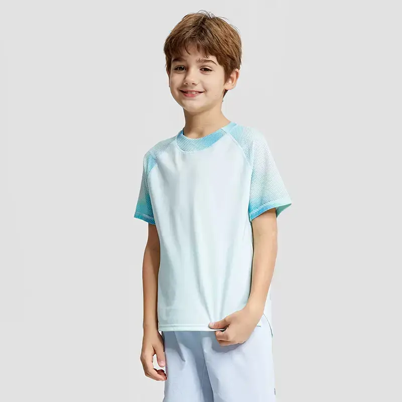Boy Light Blue Yoga T-Shirt 2024 Summer - Image 2