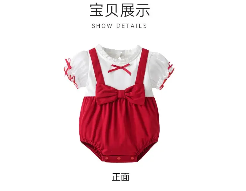 Red Bow Baby Romper for 1-Year-Olds — feature 20