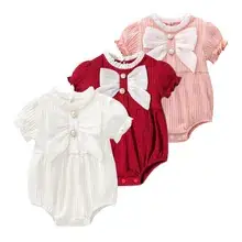 Red Bow Baby Romper for 1-Year-Olds — feature 5