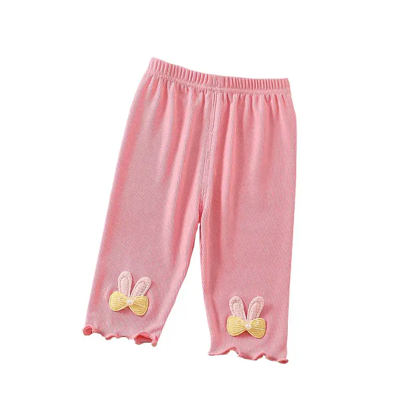 White Embroidered Baby Leggings for Girls Summer - Image 11