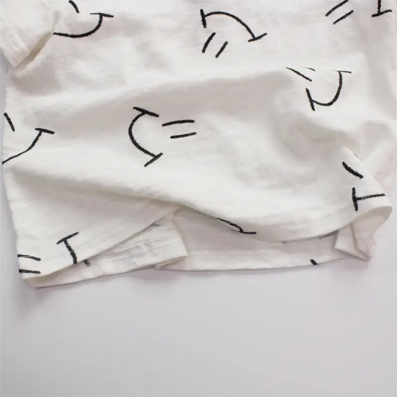 Kids Korean Short Sleeve T-Shirt Set with Plaid Pants — feature 11