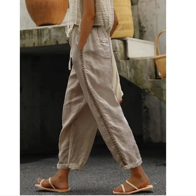 Women White Lace Cut Nine Point Pants 2025 — feature 10