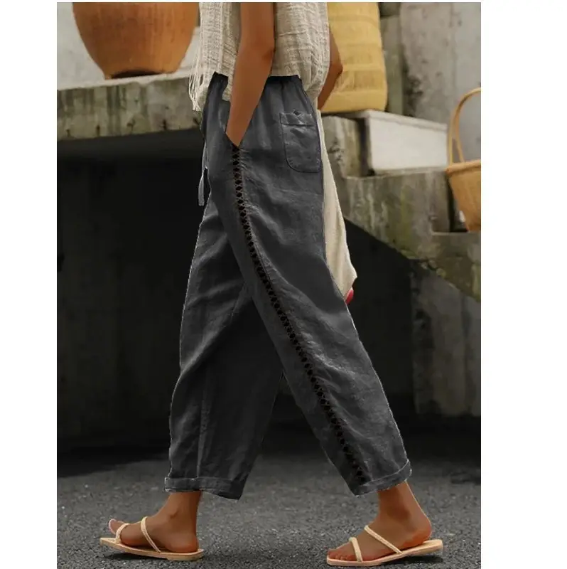 Women White Lace Cut Nine Point Pants 2025 — feature 12