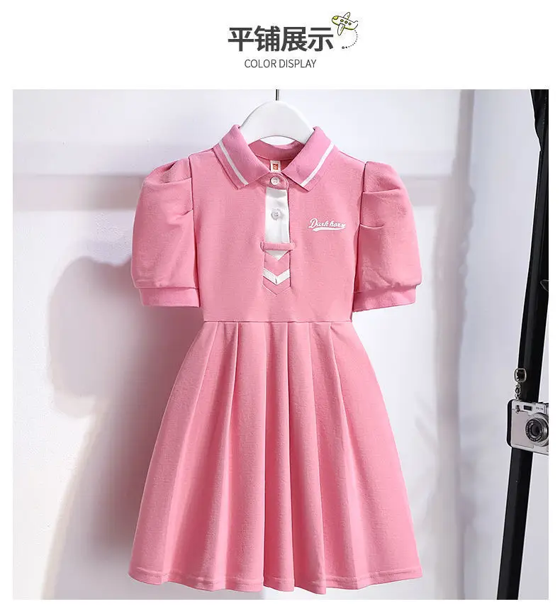 Children's New Short-sleeved dress Fashion Girls' Skirt Small Chanel Style Sweet Pleated Skirt Princess Skirt Children's Wear — feature 10