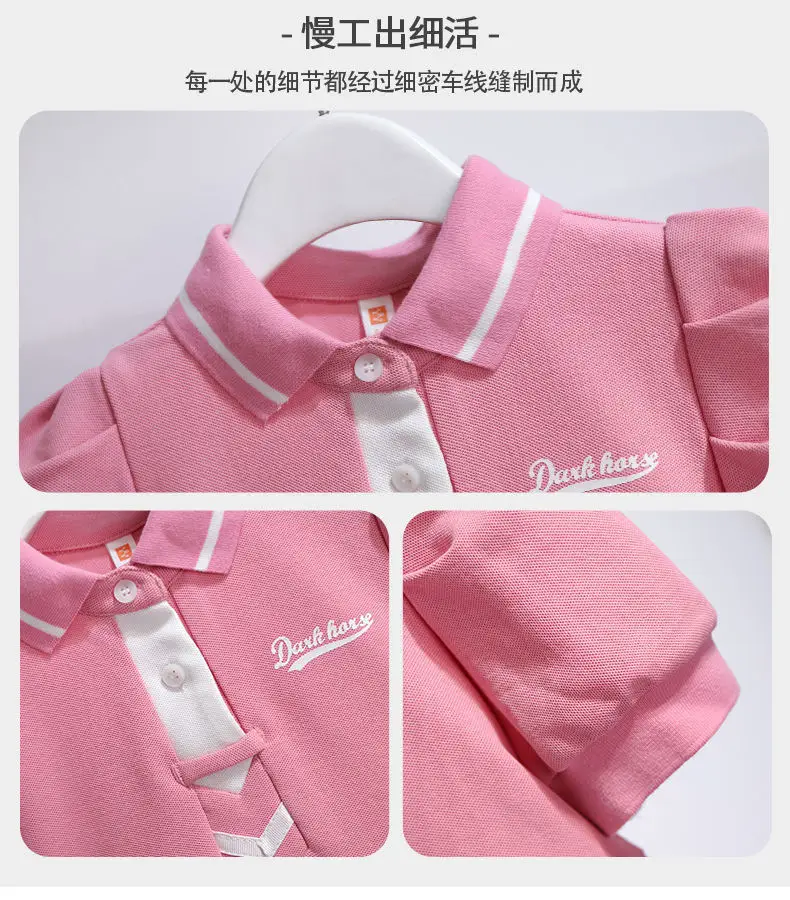 Children's New Short-sleeved dress Fashion Girls' Skirt Small Chanel Style Sweet Pleated Skirt Princess Skirt Children's Wear — feature 13