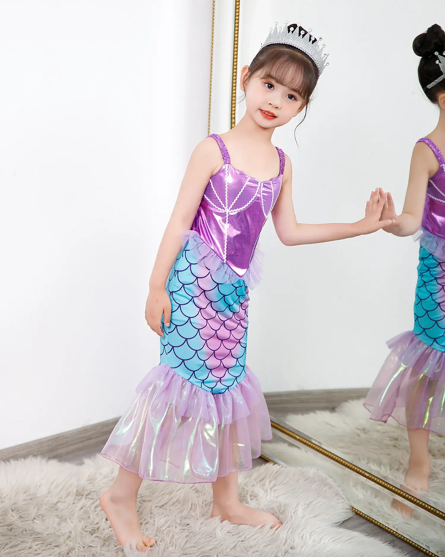 New Mermaid Princess Dress for Girls Baby Size — feature 4