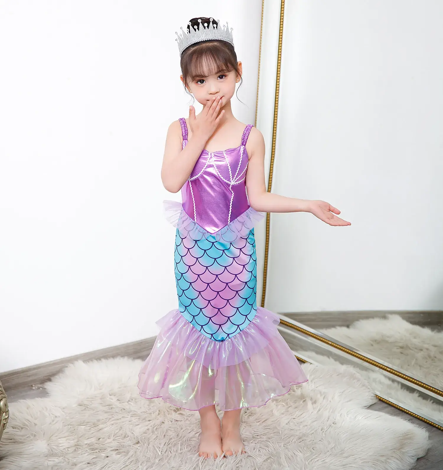 New Mermaid Princess Dress for Girls Baby Size — feature 5