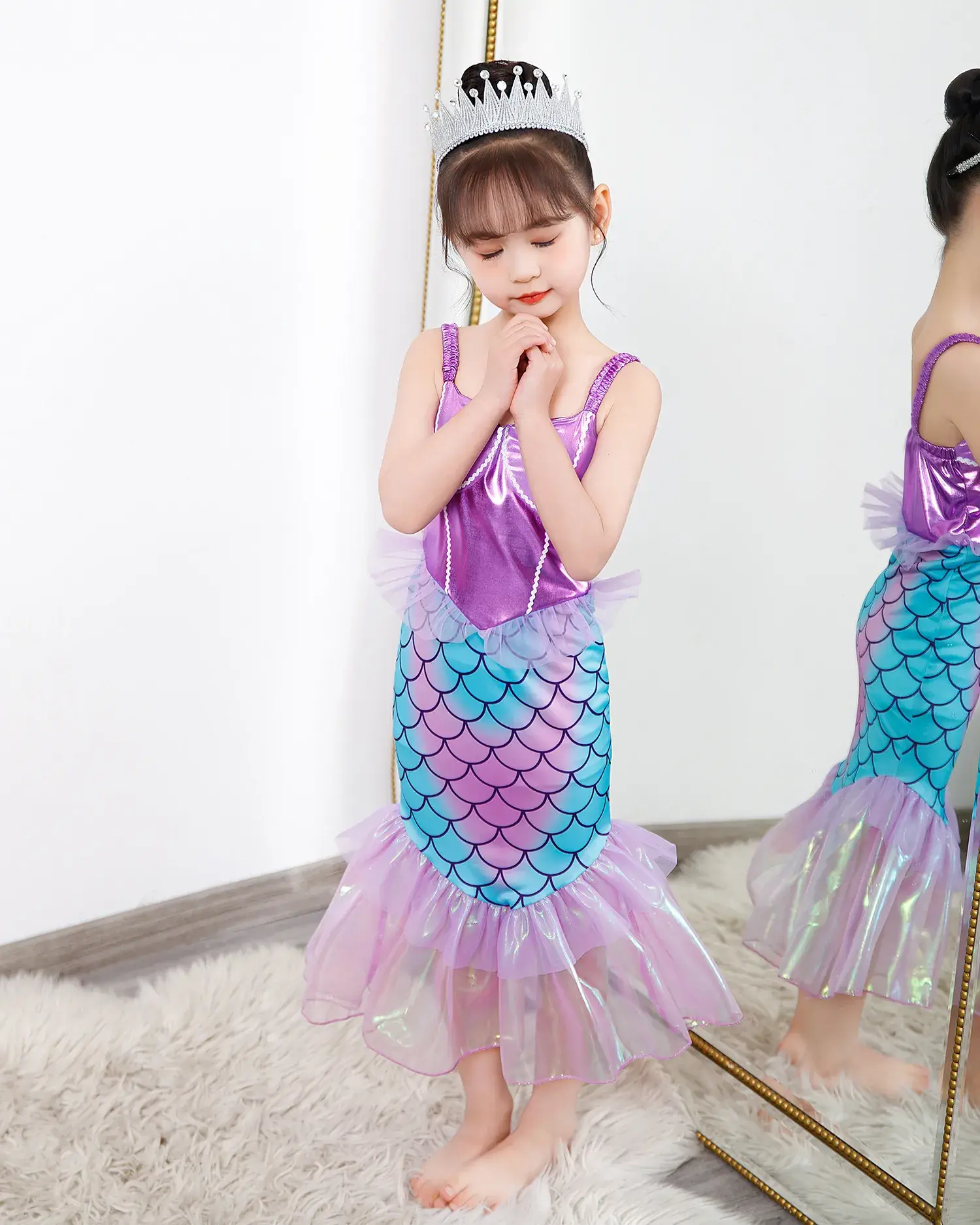 New Mermaid Princess Dress for Girls Baby Size — feature 6