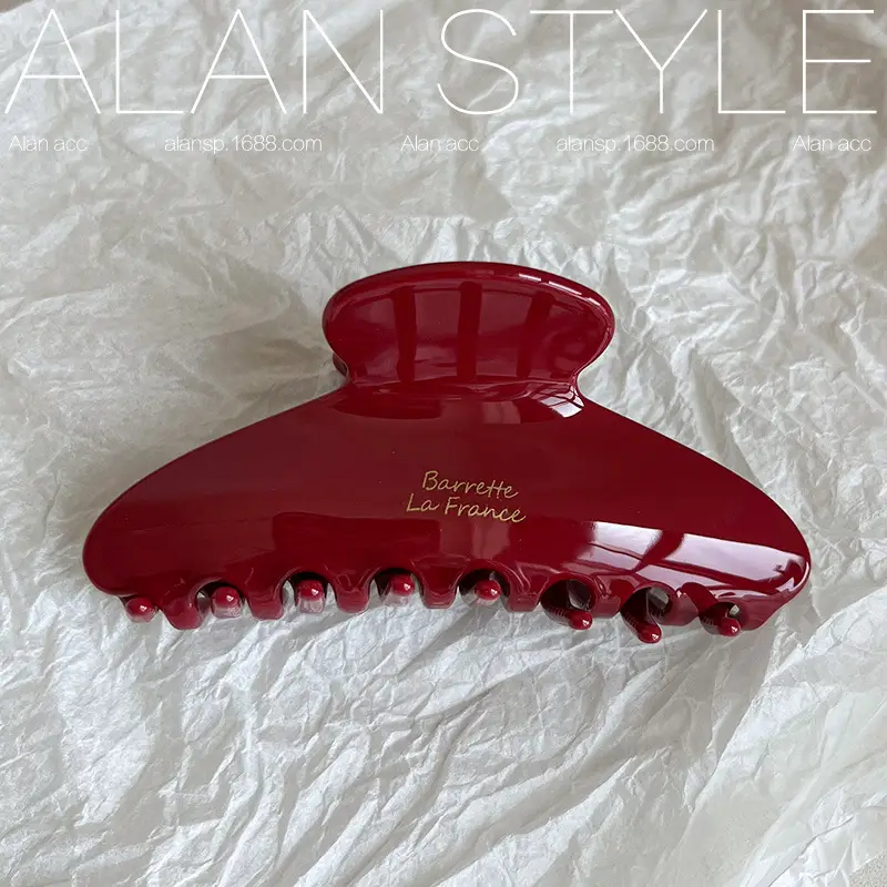 Women's Acetic Acid Hair Clips Solid Red Summer — feature 8